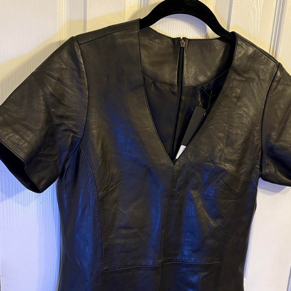 Bod & Christensen Leather Short Sleeve Fitted Dress - Picture 9 of 15